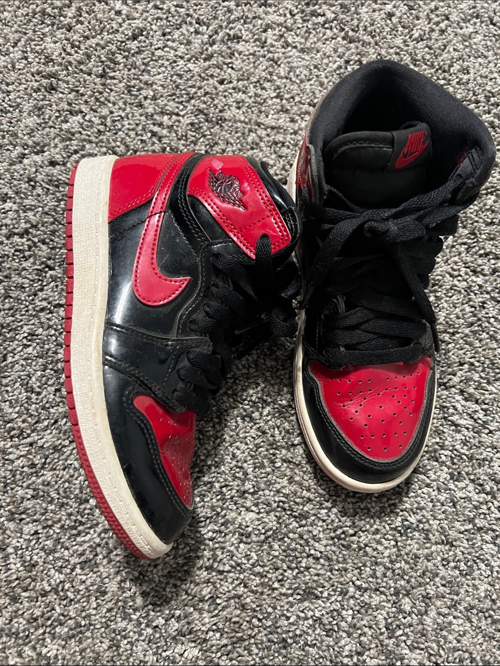 Nike Kids Black and Red High-Top Sneakers